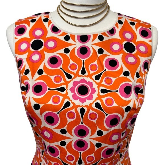 Vibrant Orange Patterned Dress - Picture 2 of 13